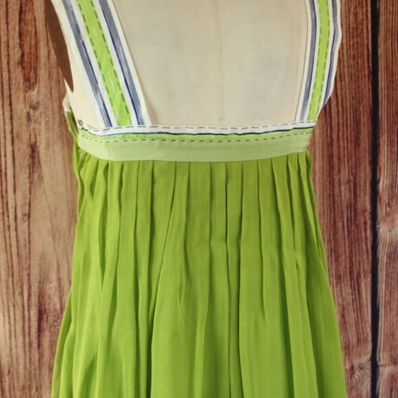 Philosophy by Alberta Ferretti Womens Mini Dress, Green Silk , Size 4, - Picture 10 of 11